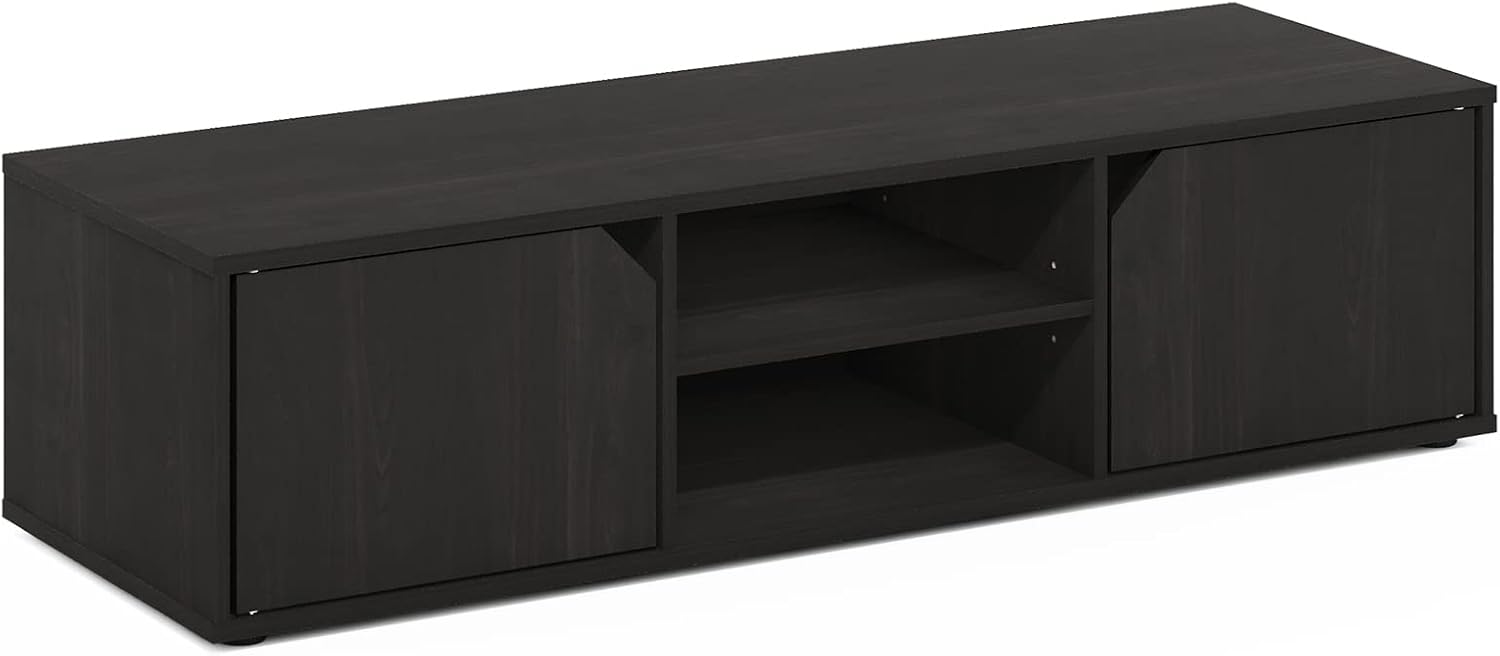 Espresso 2-Tier Door Cabinet TV Stand Console