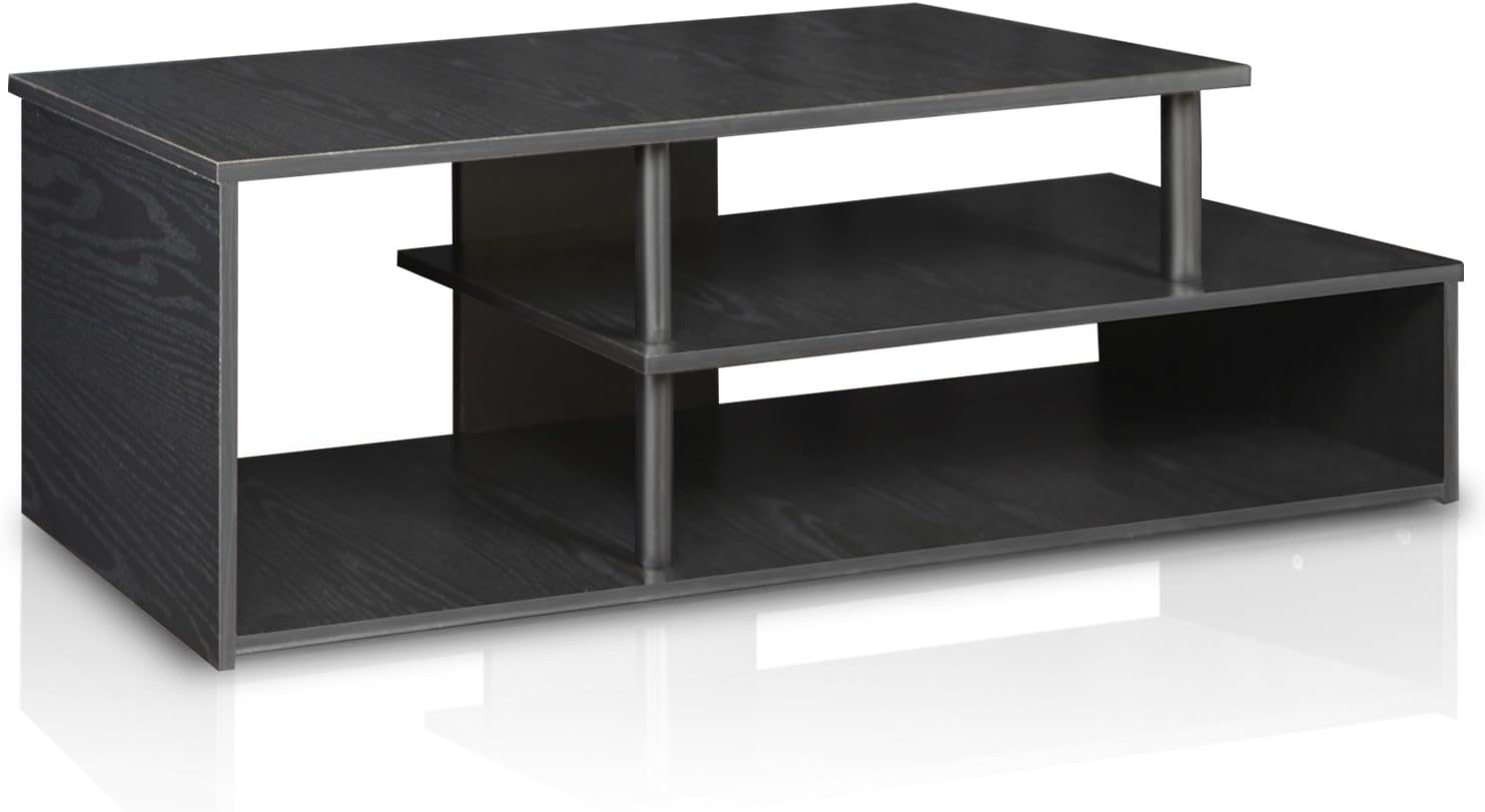 Furinno Econ Low Rise TV Stand, Black/Black