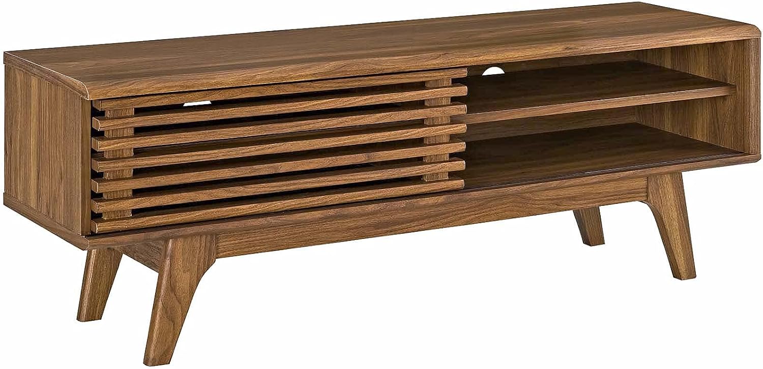 Walnut 48 Inch Mid Century Media Console