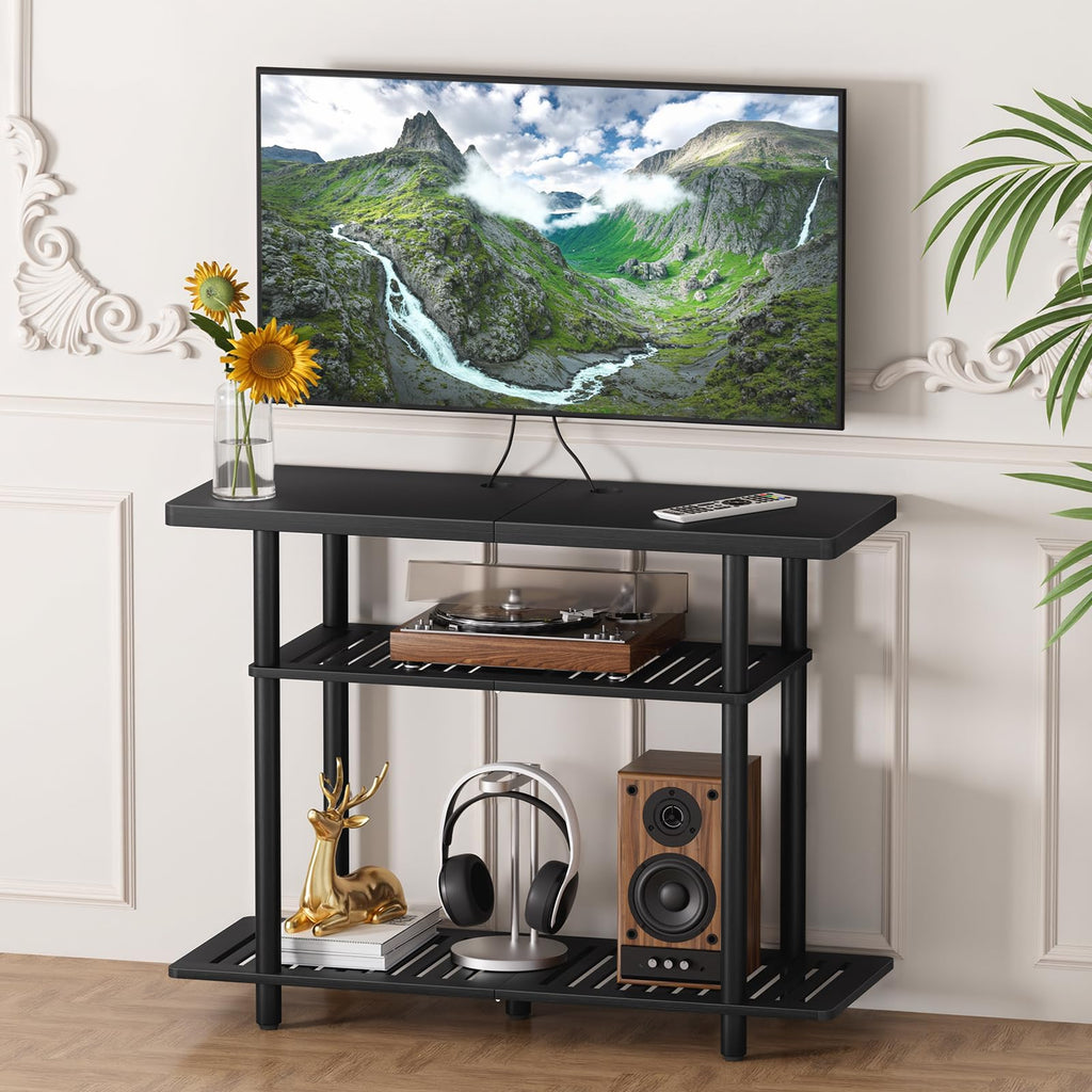 3-Tier Bamboo Corner Storage TV Stand