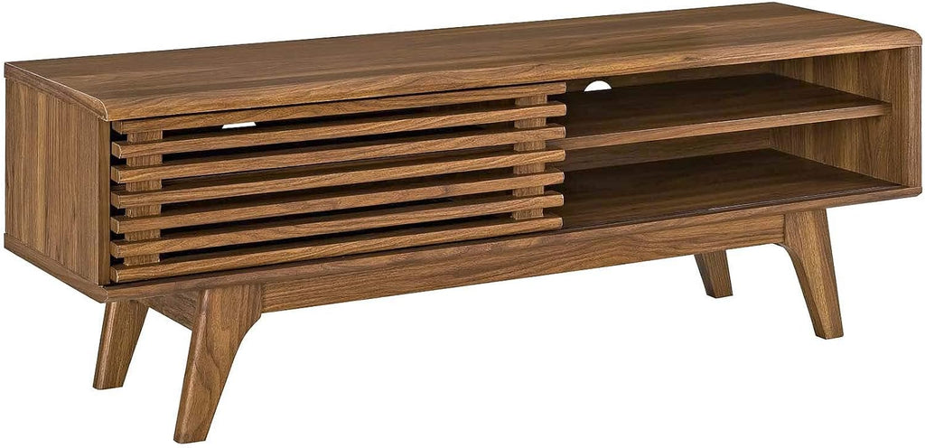 Walnut 48 Inch Mid Century Media Console