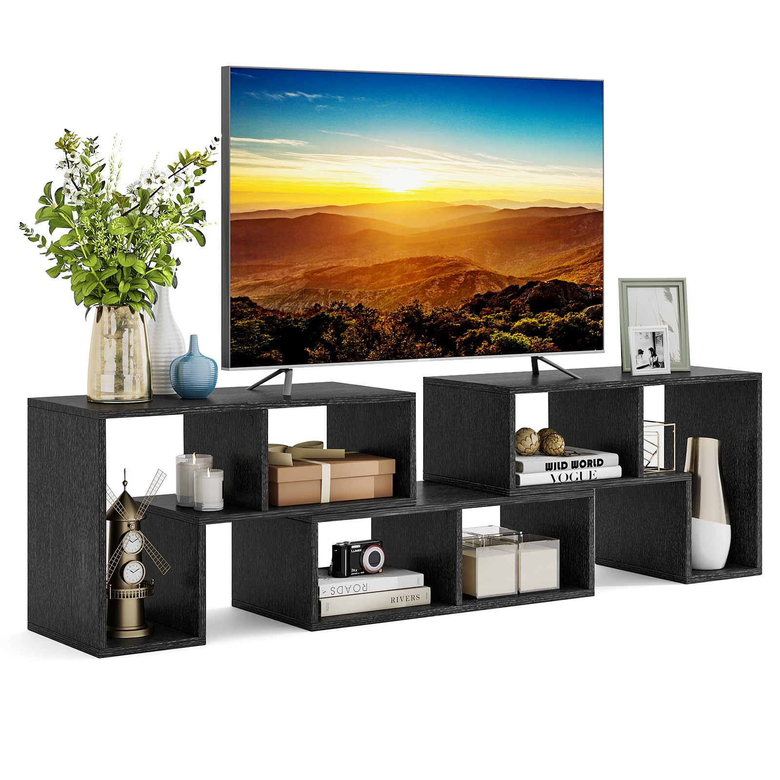 Brown 3-Piece DIY Storage TV Console Set