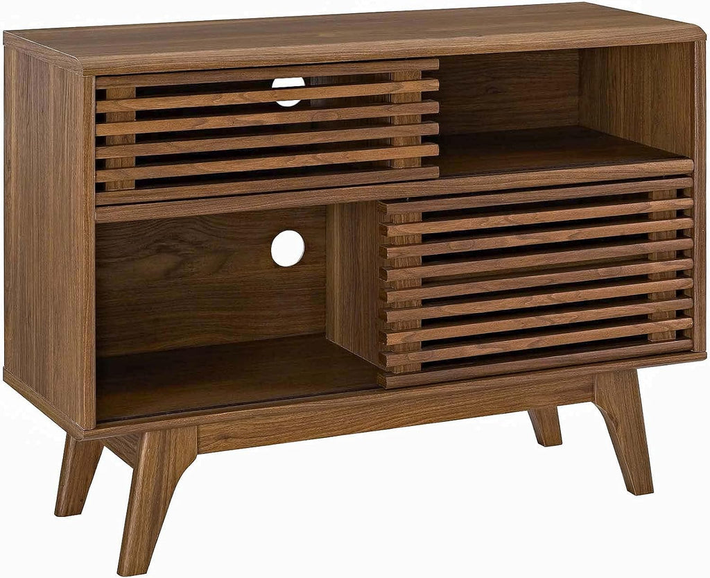 Walnut Two-Tier Mid Century Display Stand
