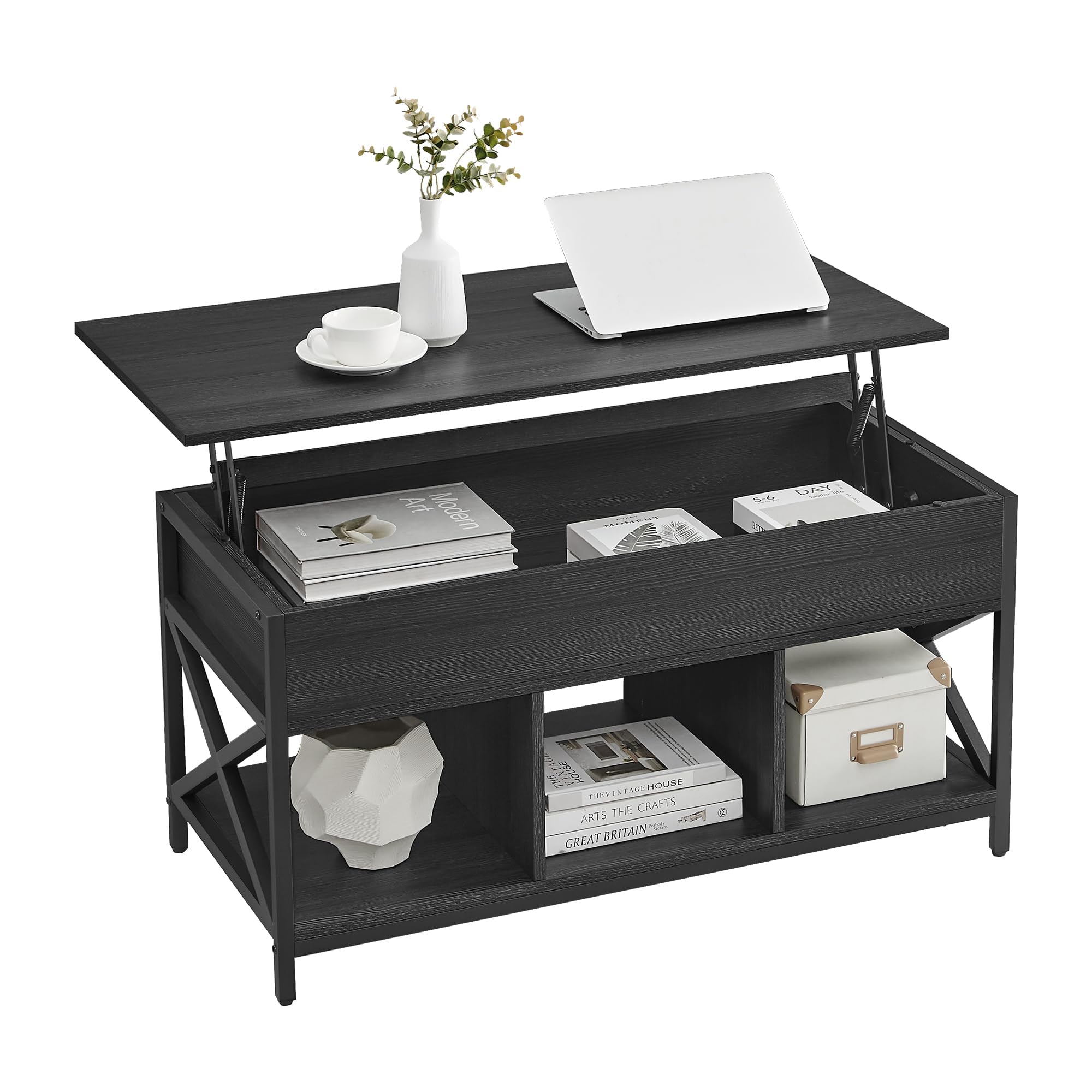 Honey Brown Rustic Lift Top Storage Coffee Table