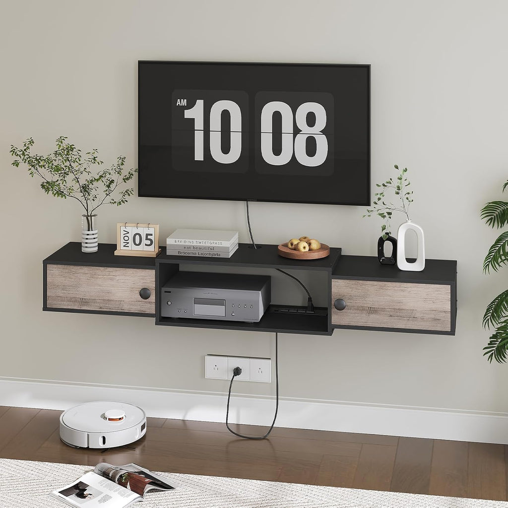 55 Inch Door Floating Media Console