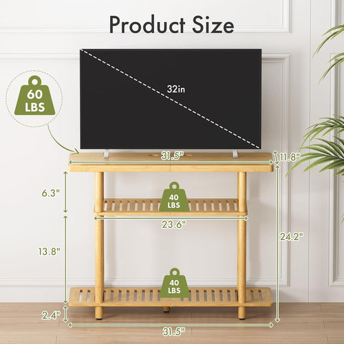 3-Tier Bamboo Corner Storage TV Stand