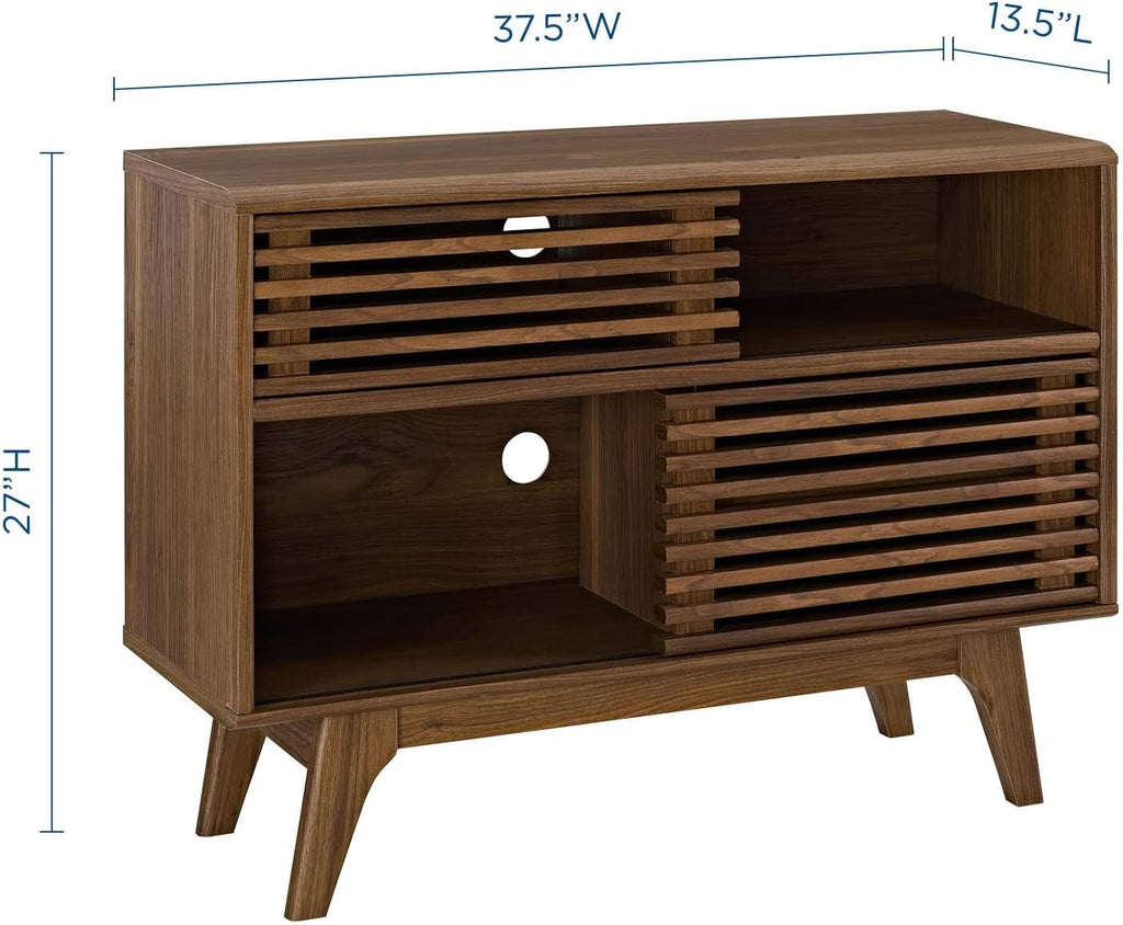 Walnut Two-Tier Mid Century Display Stand