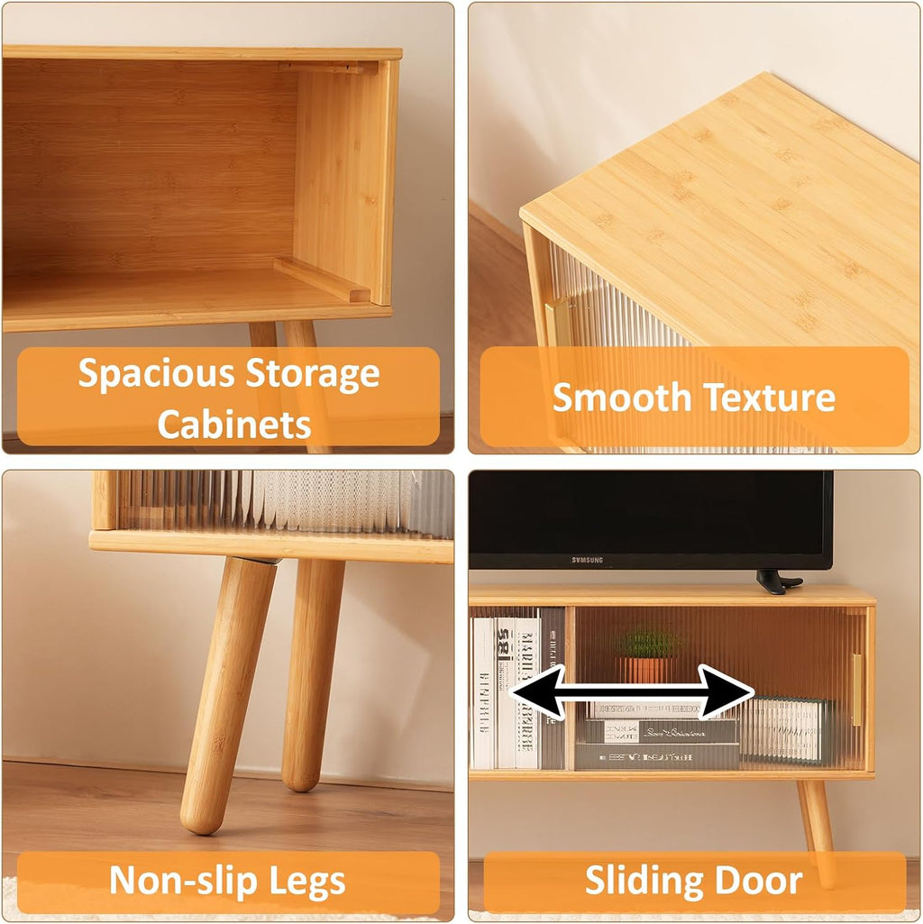 39.4 Inch Bamboo Gaming Entertainment Center