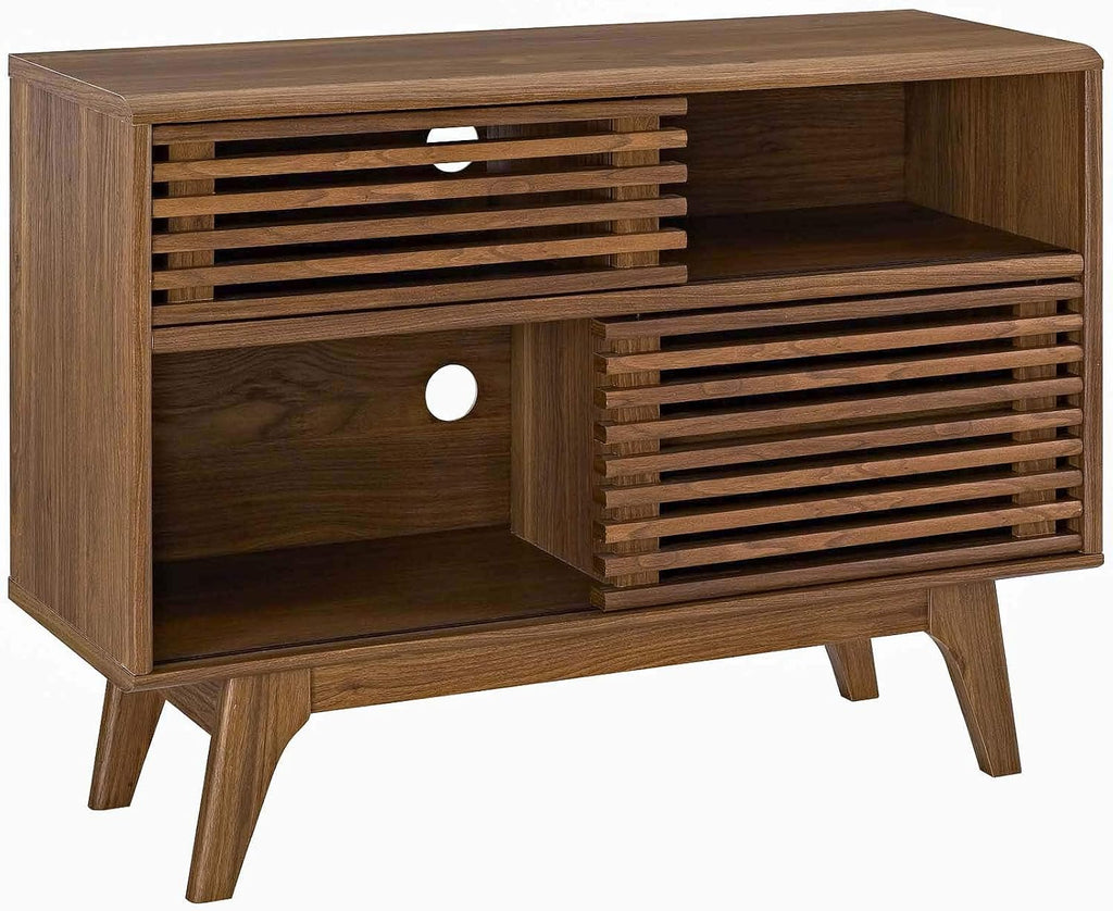 Walnut Two-Tier Mid Century Display Stand