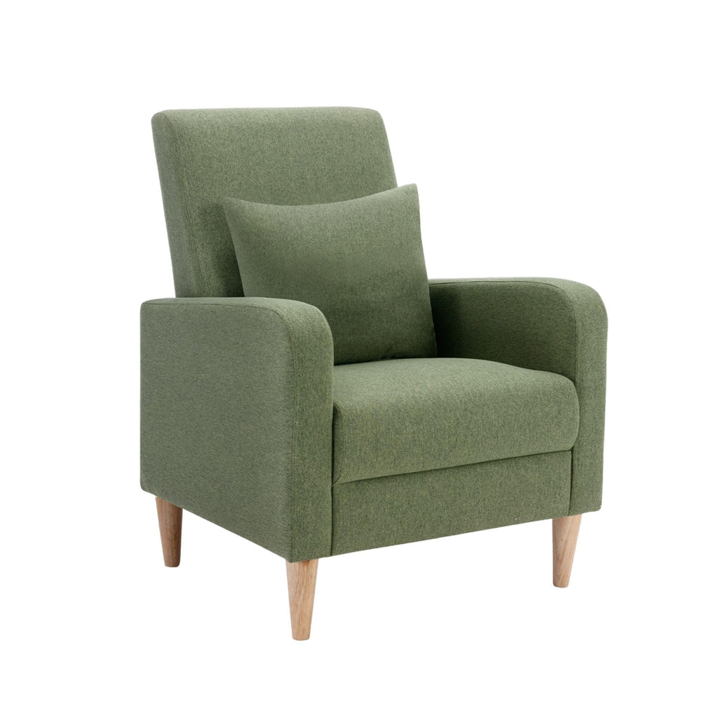 Fabric Accent Chairs Set of 2 Wood Leg Blue