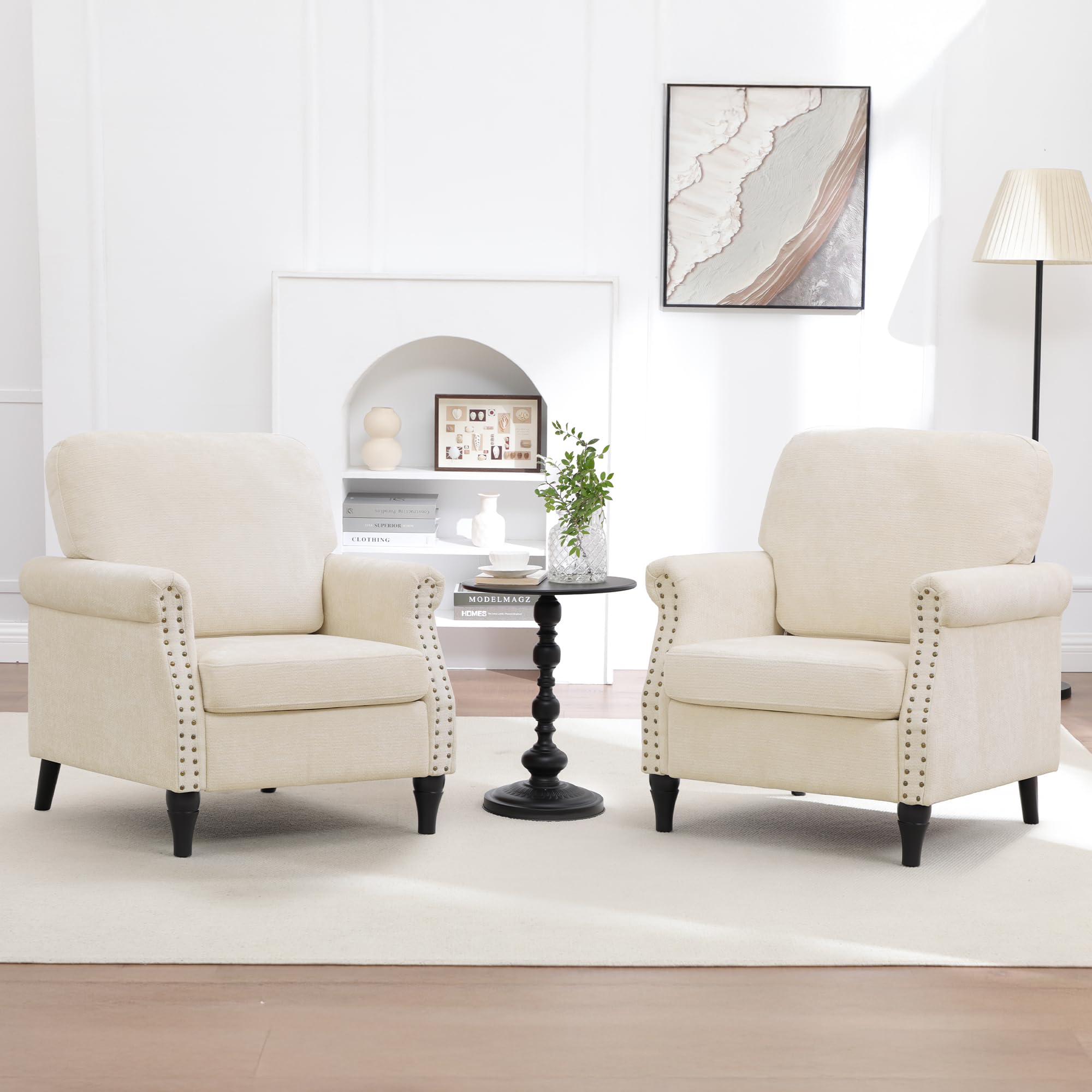 Mid Century High Back Green Wood Leg Accent Chair
