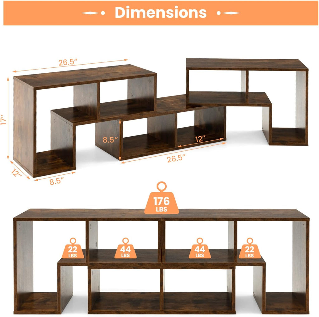 Brown 3-Piece DIY Storage TV Console Set