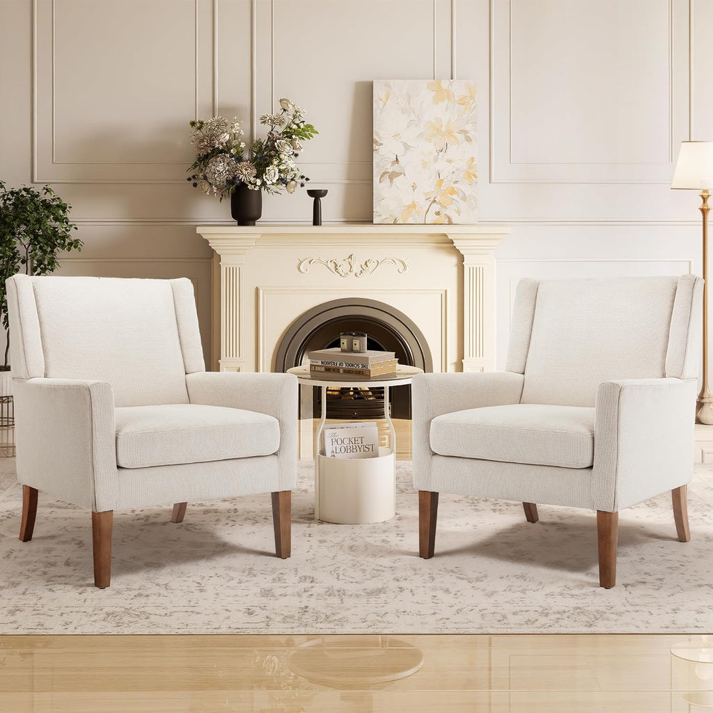Oversized Velvet Wingback Accent Chairs Set of 2