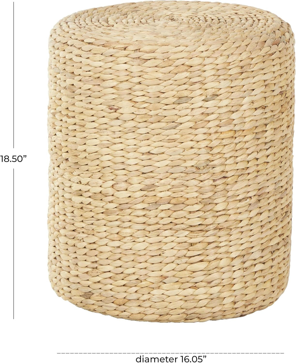 Handwoven Seagrass Drum Brown Side Accent Table
