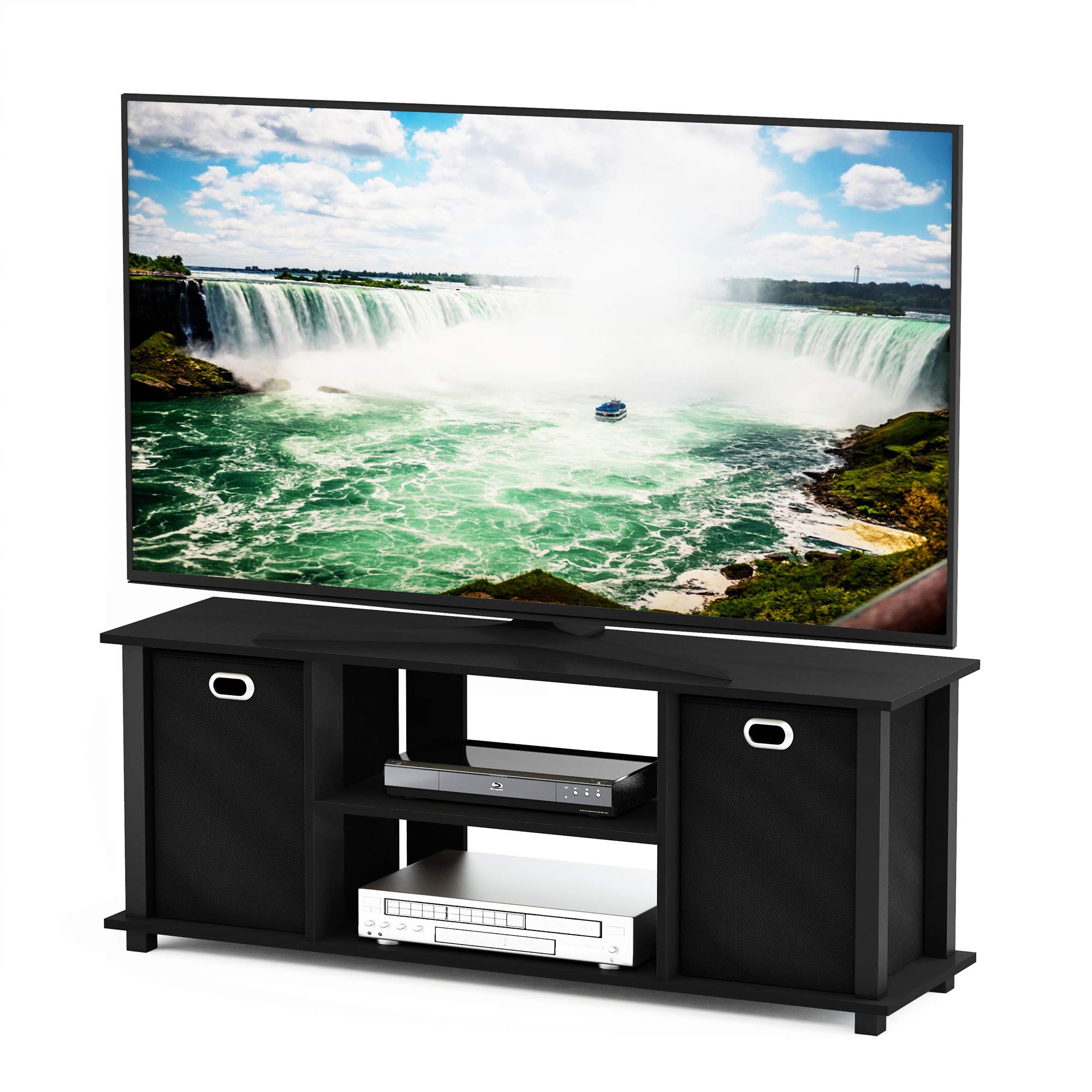Espresso 2-Tier Door Cabinet TV Stand Console