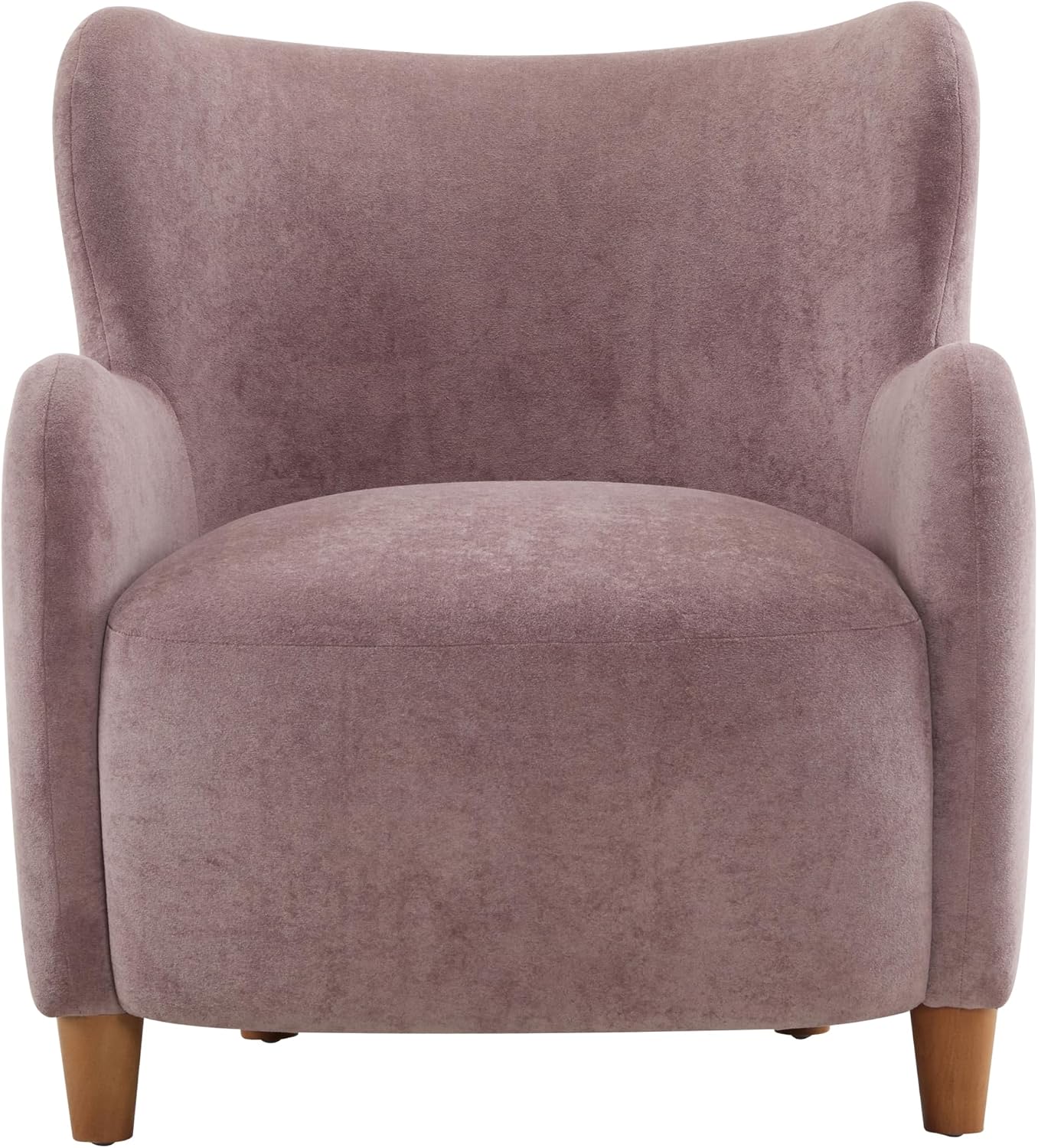 Velvet Wingback Dusty Orchid Fabric Accent Chair