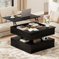 Walnut Square Lift Top Storage Coffee Table