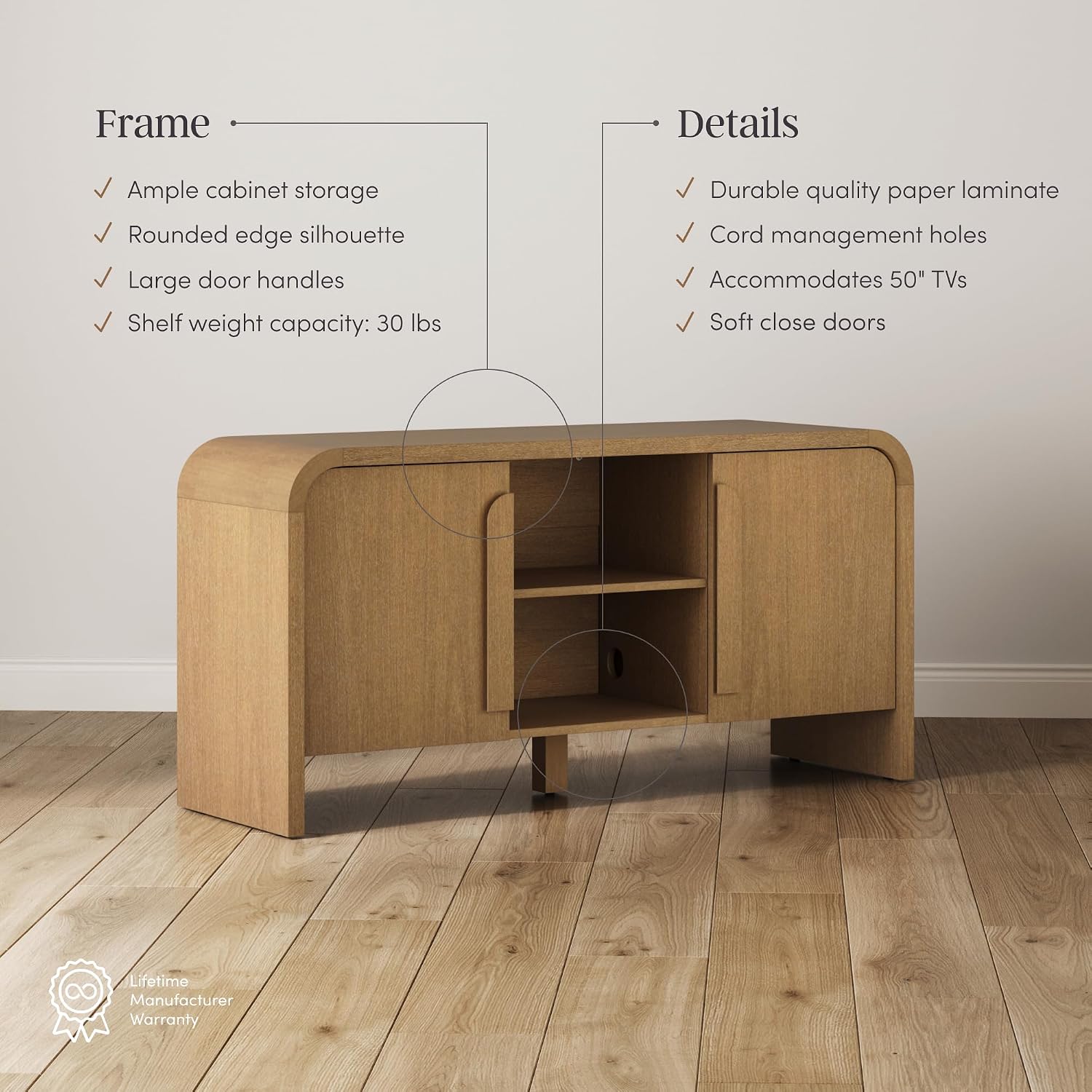 Minimalist Media Console for 50 Inch TV