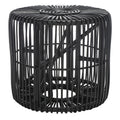 Natural Rattan Round Drum Coastal Accent Table