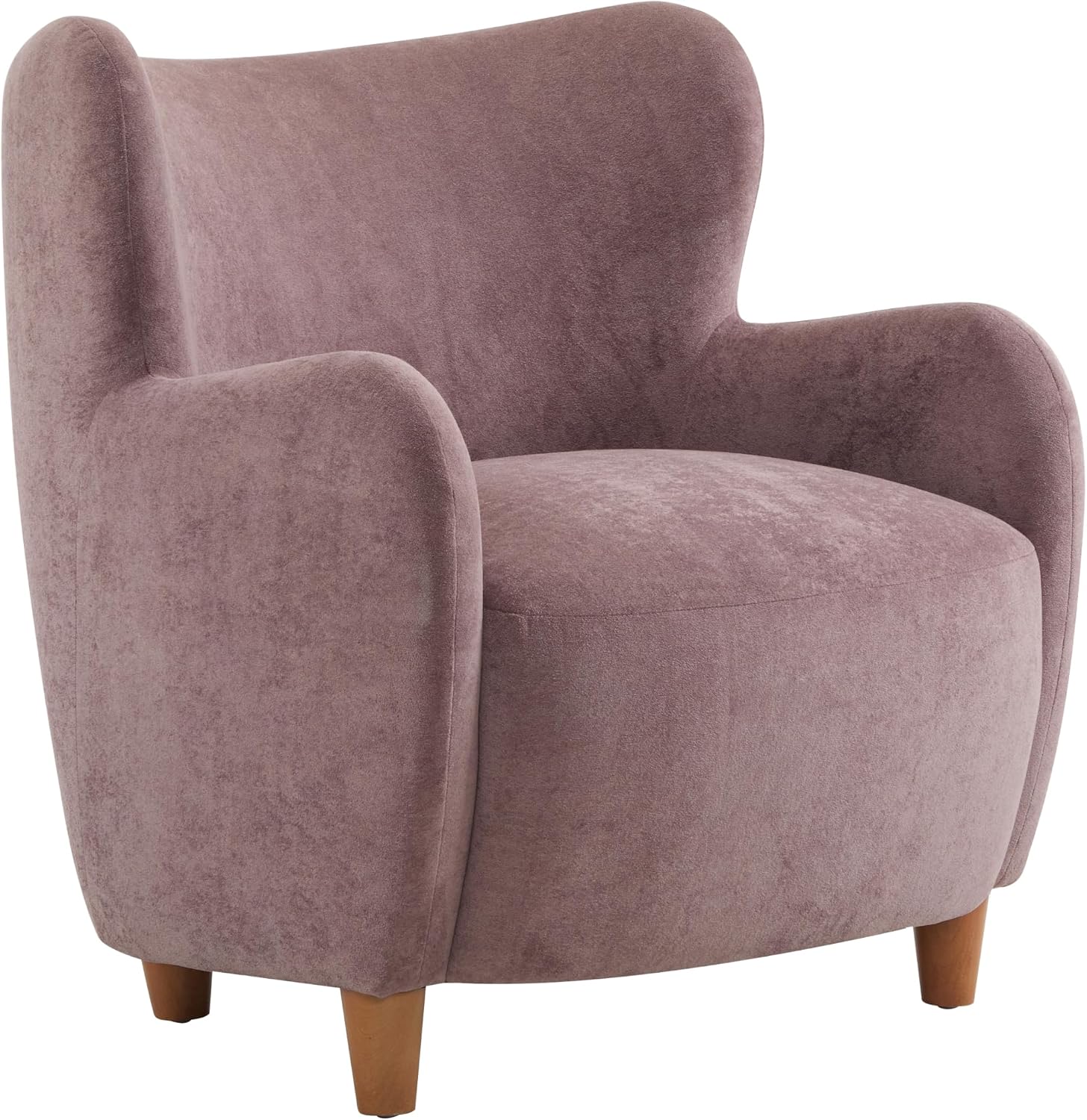 Velvet Wingback Dusty Orchid Fabric Accent Chair