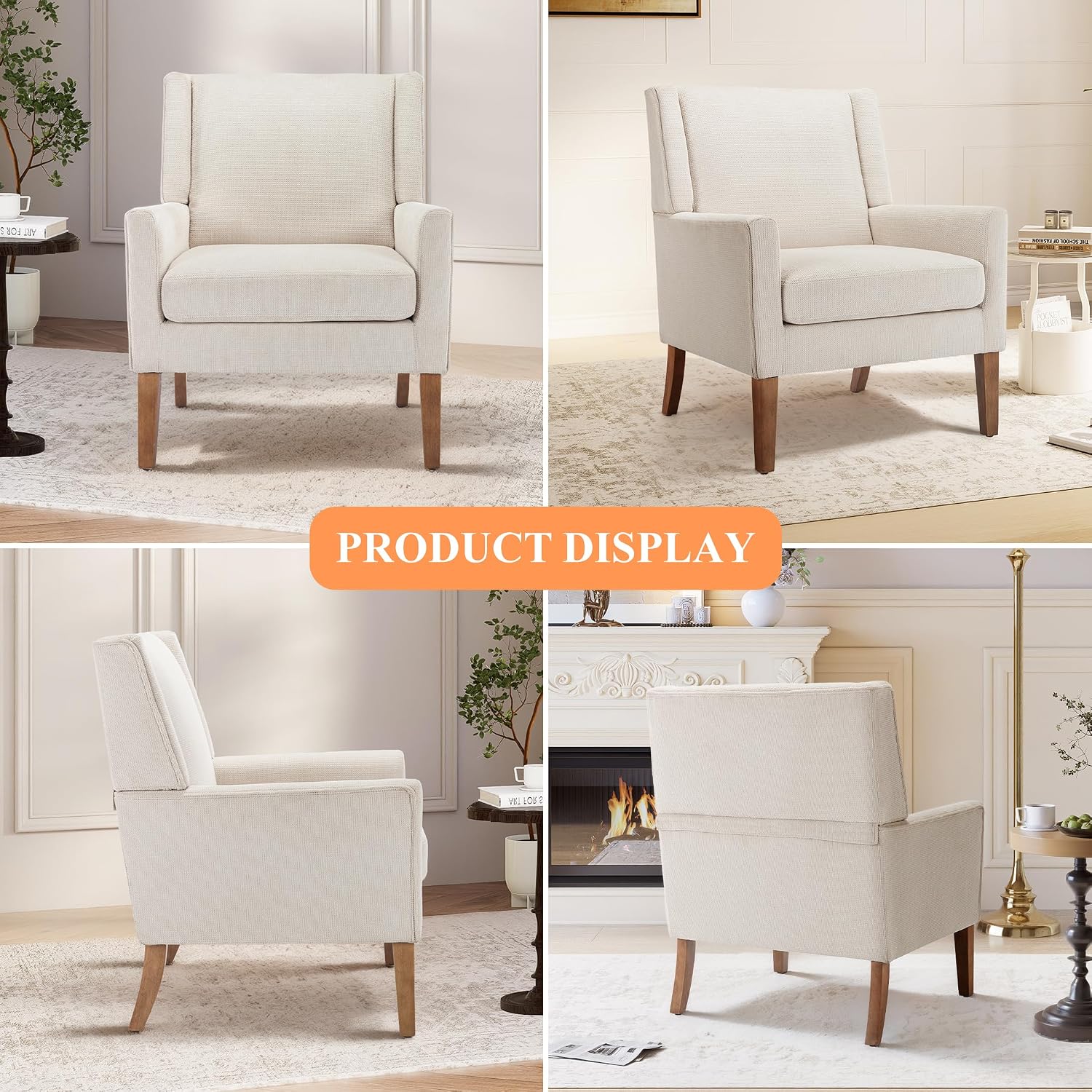 Oversized Velvet Wingback Accent Chairs Set of 2