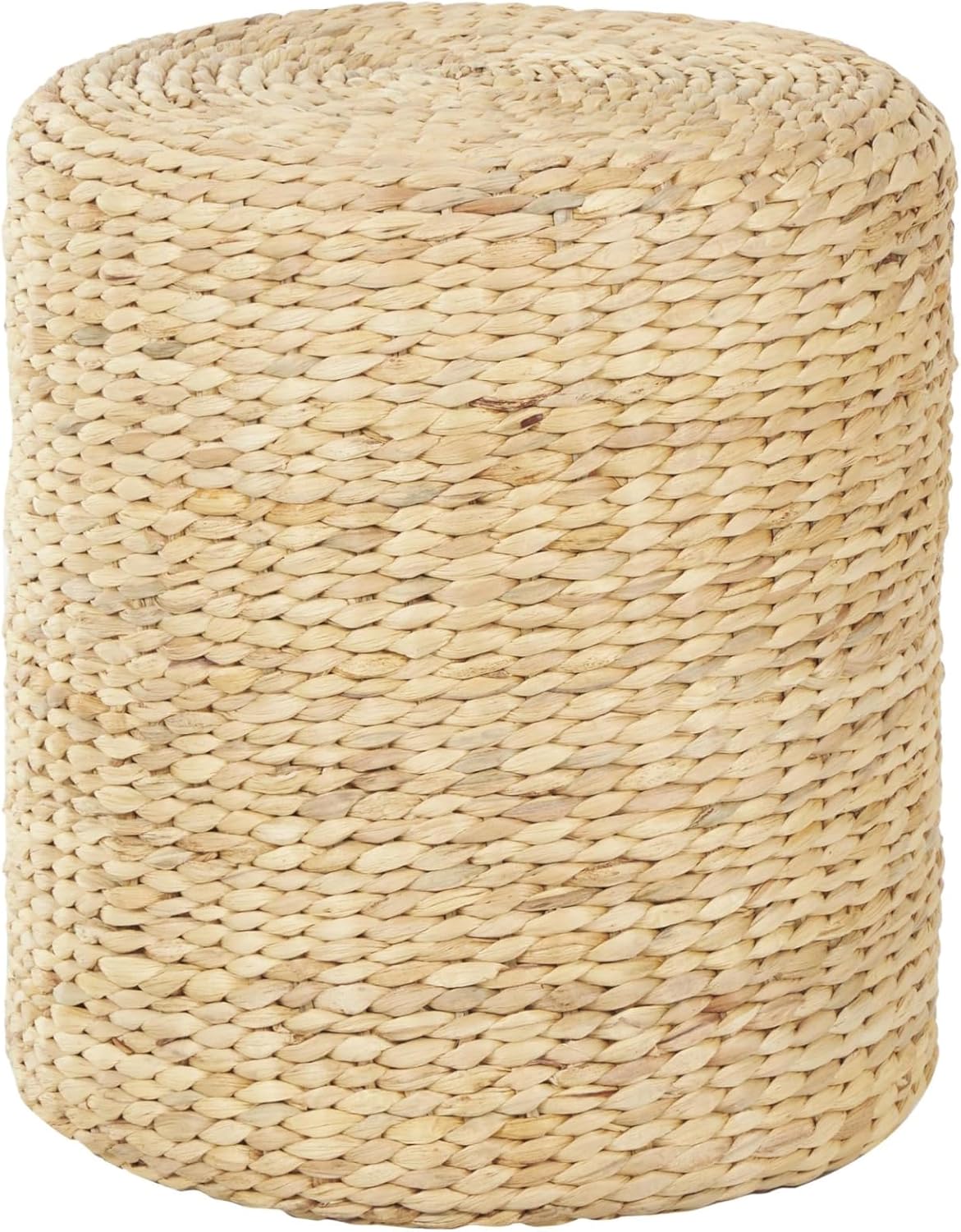 Handwoven Seagrass Drum Brown Side Accent Table
