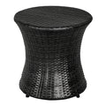 Hourglass Wicker Brown Steel Frame Side Table