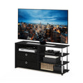 Espresso 2-Tier Door Cabinet TV Stand Console