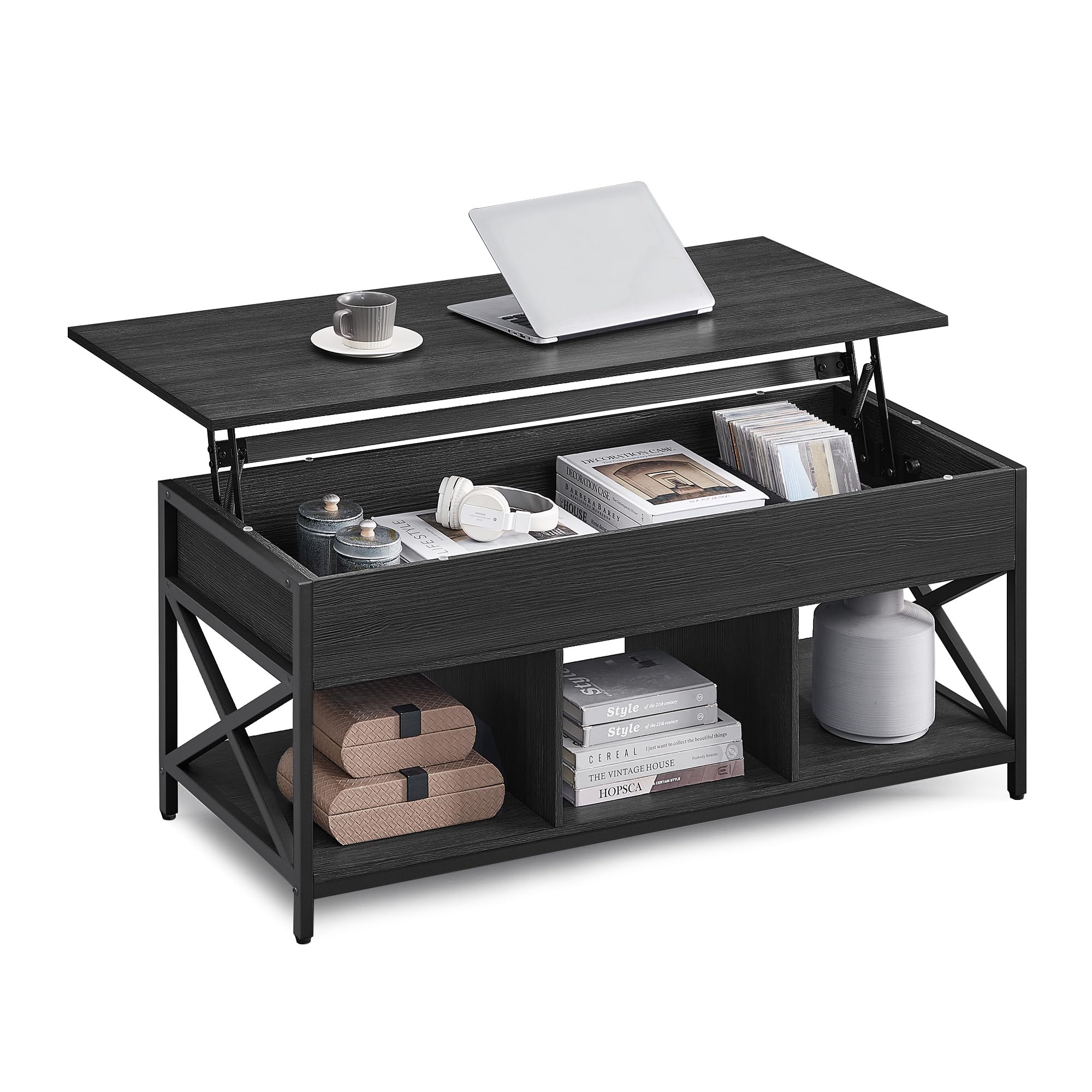 Honey Brown Rustic Lift Top Storage Coffee Table