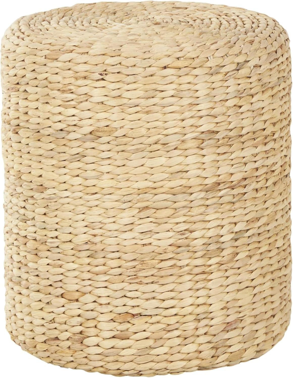 Handwoven Seagrass Drum Brown Side Accent Table