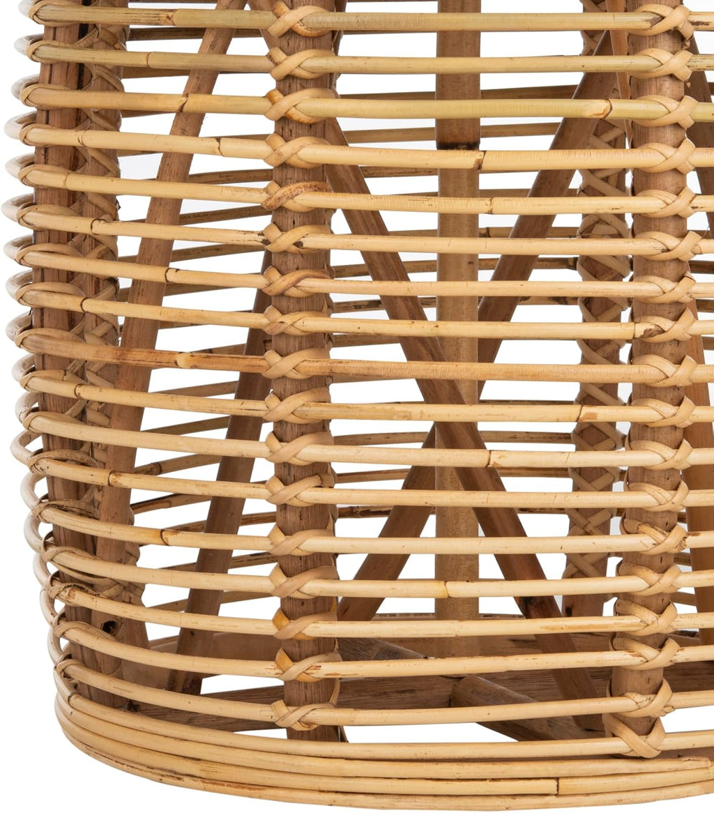 Coastal Natural Woven Rattan Drum Stool Table