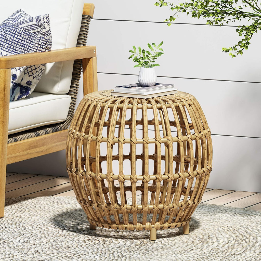 Light Brown Minimalist Wooden Living Side Table