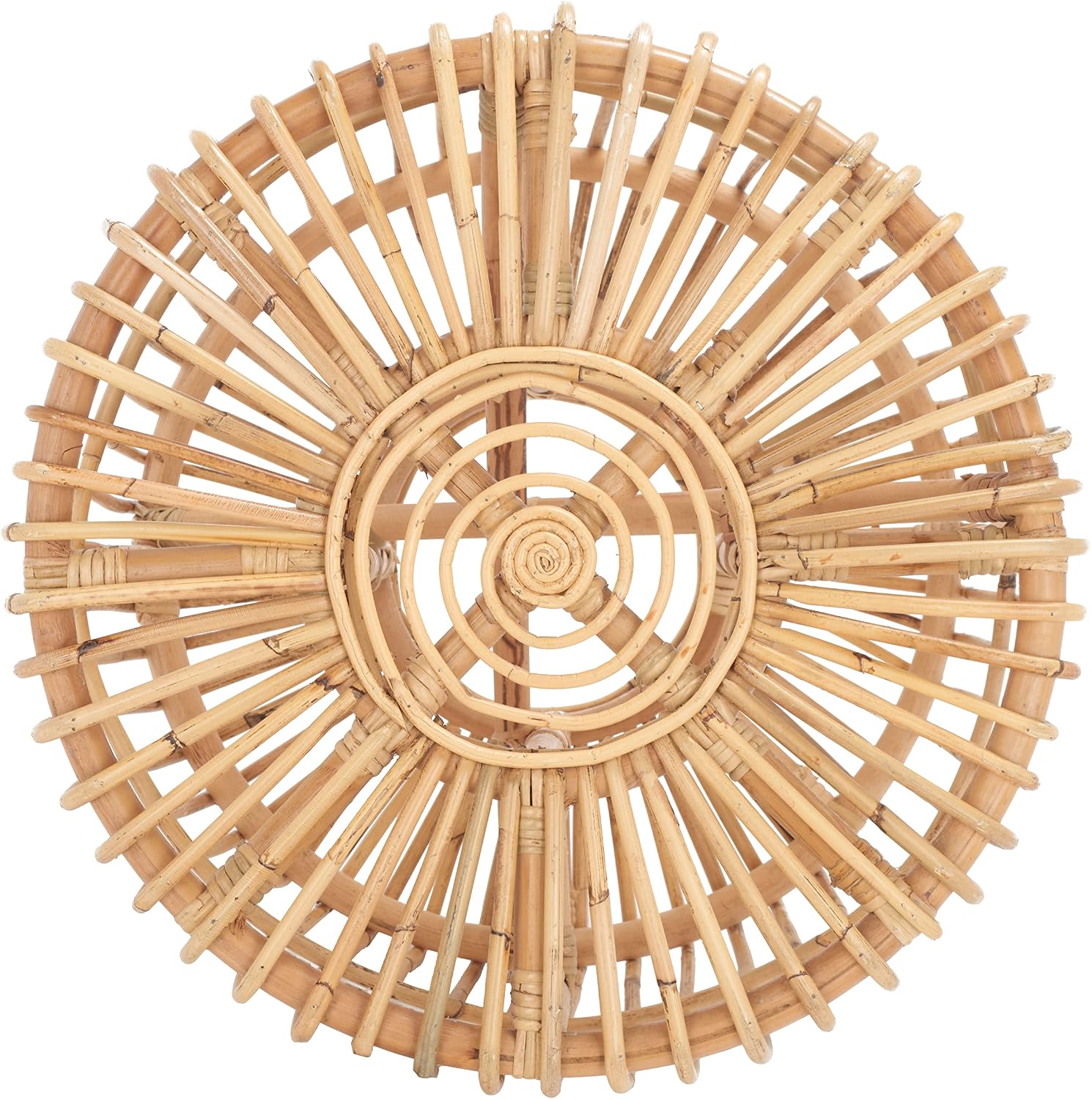 Natural Rattan Round Drum Coastal Accent Table