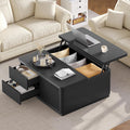 Black Walnut Square Lift Top Storage Coffee Table